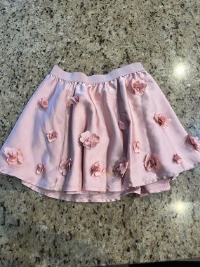 Beautiful Gap Kids "Flower Skirt" in a soft, shimmering baby pink satin.